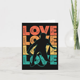 Cartão Retro I Love Badminton Theme Graphic Design