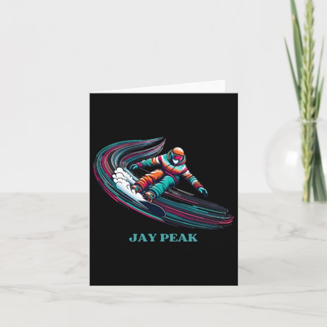 Cartão Retro Jay Peak Vermont Snowboard (Frente)