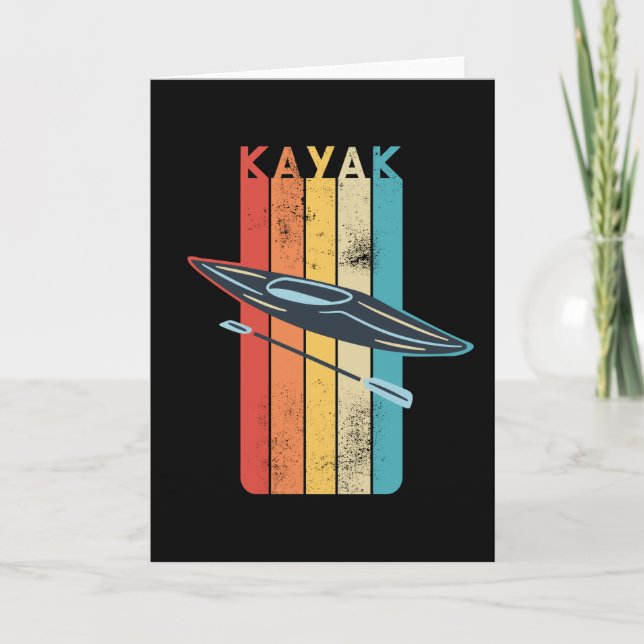 Cartão Retro Kayaking Gift para Kayaker (Frente)