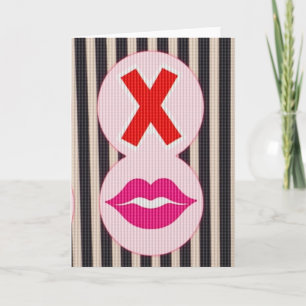 Cartão Retro Kiss X Love Card