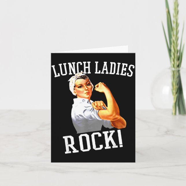 Cartão Retro Lunch Ladies Rock Cafeteria Worker Funny Lun (Frente)