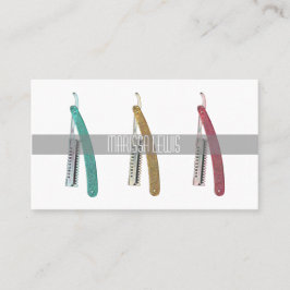 Cartão retro lustroso do Hairstylist da lâmina do