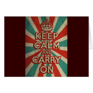 Cartão Retro mantenha a calma e continue