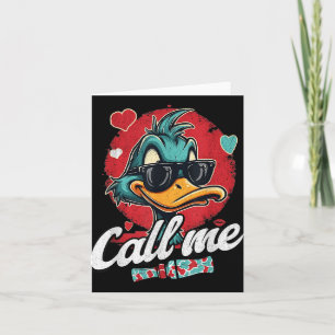 Cartão Retro Me Chame Namorados Amante de Caça ao Pato Mu