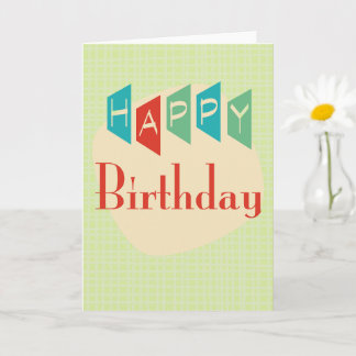 Cartão Retro Mid-Century Mod Birthday Card