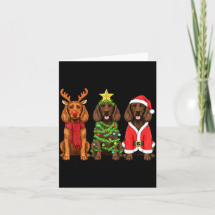 Cartão Retro Natal Boykin Spaniel Papai Noel Rena Dog