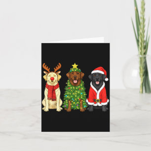 Cartão Retro Natal Labrador Retriever Papai Noel Rena