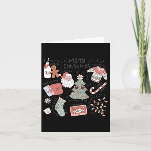 Cartão Retro Natal Papai Noel Cookie Feia Natal (Frente)