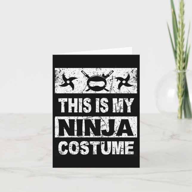 Cartão Retro Ninja Costume Halloween Para Meninos (Frente)