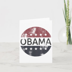 Cartão Retro Obama Vintage Votação Presidente Barack Obam