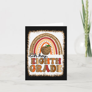 Cartão Retro Oh Hey Oitava Série Boho Arco-íris Primeiro 