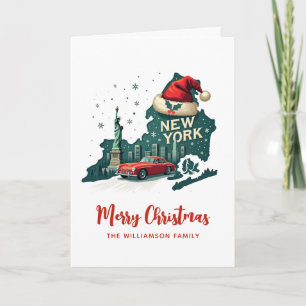 Cartão Retro Personalizado para o Feliz Natal do Estado d