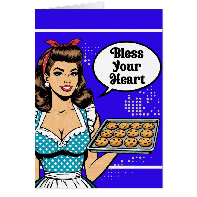 Cartão Retro Pinup_ Bless Your Heart (Frente)
