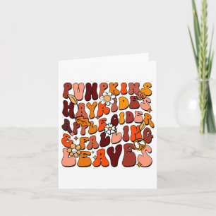 Cartão Retro Pumpkins Hayrides Apple Cider E Falling Le