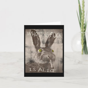 Cartão Retro Quem É O Pé É O Coelho Engraçado Da Alice