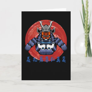Cartão Retro Samurai Armor- Perfeito Samurai Design