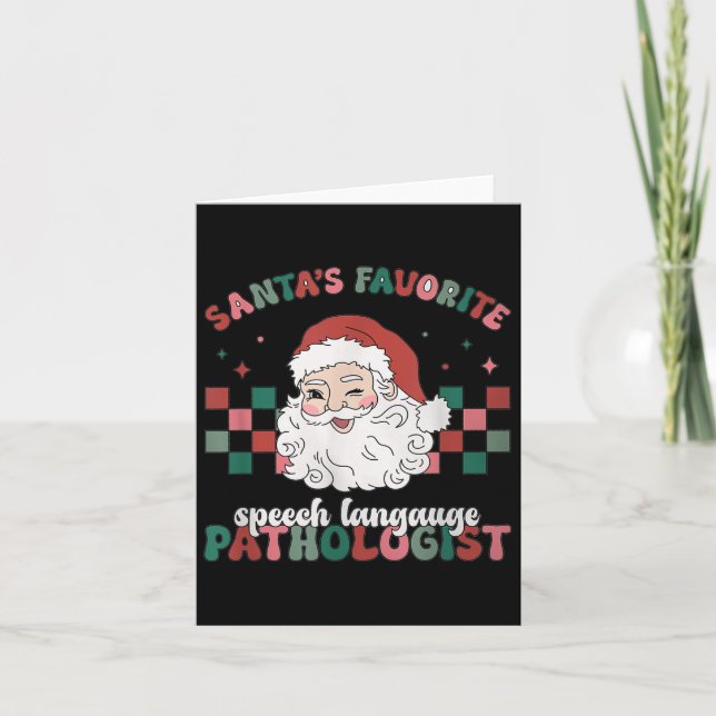 Cartão Retro Santa's Favorite Speech Language Christmas S (Frente)