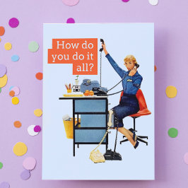 Cartão Retro-secretário profissional