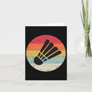 Cartão Retro Shuttle Vintage Jogador de Badminton Esporte