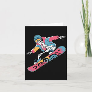Cartão Retro Skeleton Snowboard Para Lov Esportivo Extrem