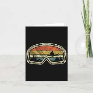 Cartão Retro Ski Goggles Montanha Neve Inverno Presente