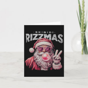 Cartão Retro Skibidi Rizzmas Natal Papais noeis Rizz Bubl