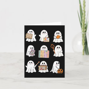 Cartão Retro Slp Ghost Halloween Terapia De Fala Autumn F