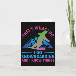 Cartão Retro Snowboard dos anos 80 É o que faço Snowboard