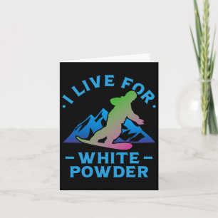 Cartão Retro Snowboard dos anos 80 que vivo em Pó Branco