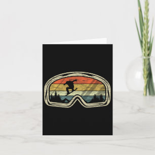 Cartão Retro Snowboard Goggles Mountain Snow Winter Sport