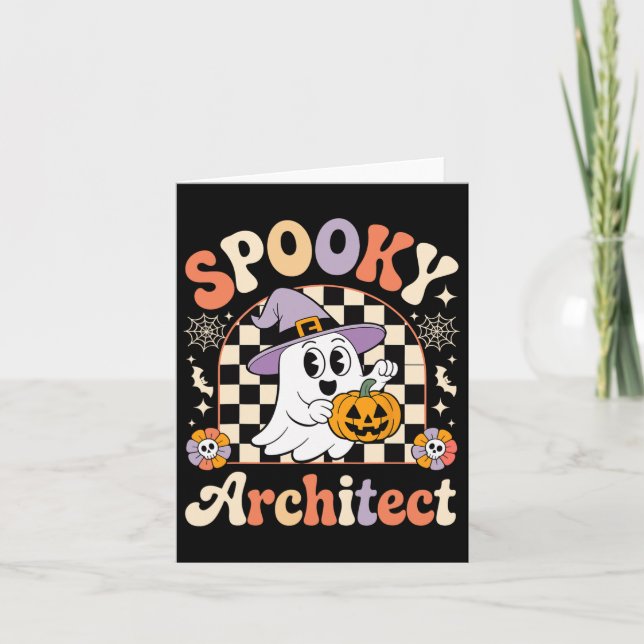 Cartão Retro Spooky Architect Halloween - Versão arquitet (Frente)