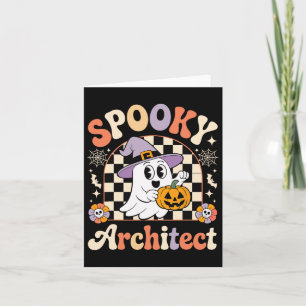 Cartão Retro Spooky Architect Halloween - Versão arquitet