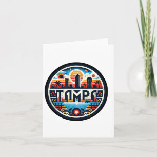 Cartão Retro Tampa Florida - Tampa Bay Skyline F