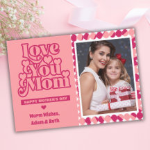 Retro Te Ama Mãe Dia de as mães Personalizado De F