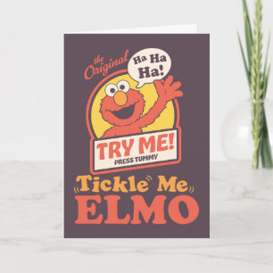 Cartão Retro Tickle Me Elmo Acenando em Aniversário