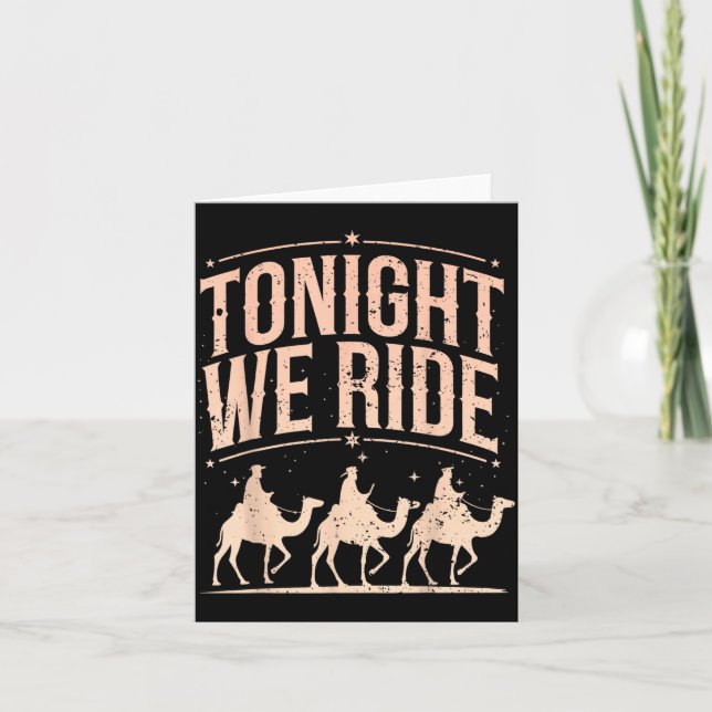 Cartão Retro Tonight We Ride Three Wise Men Christmas Nat (Frente)