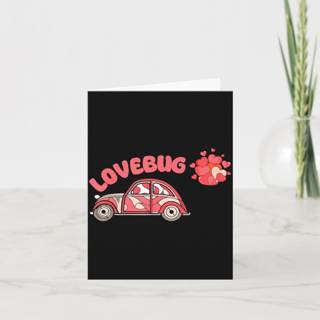 Cartão Retro Valentines Lovebug Heart Groovy Valentines M (Frente)