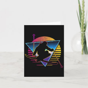 Cartão Retro Vintage Anos 80 Esqui 