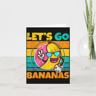 Cartão Retro Vintage Engraçado Meme Banana Deixe Ir Banan