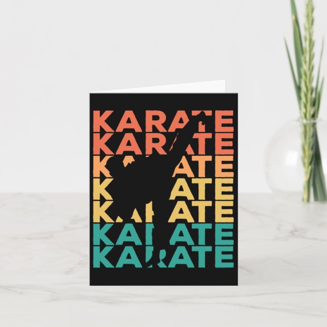 Cartão Retro Vintage Karate Gift Para Karateka (Frente)
