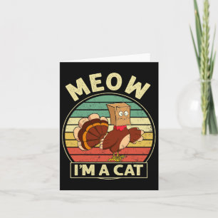 Cartão Retro Vintage Meow, sou um Cat Fall, obrigado.