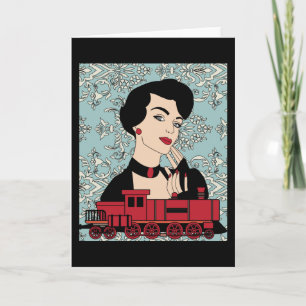 Cartão Retro Vintage Railroad
