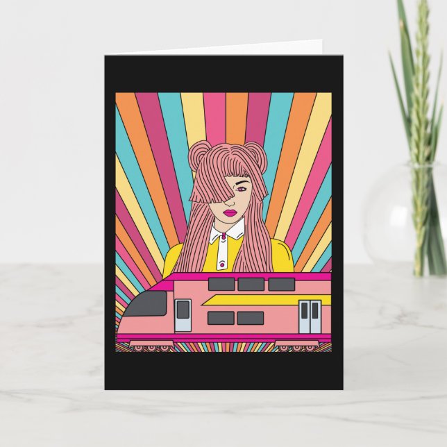 Cartão Retro Vintage Railroad (Frente)