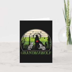 Cartão Retro Vintage Sunset Grandma Wolf Dia de as mães G