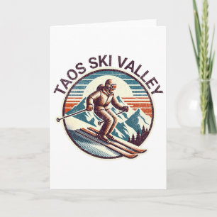 Cartão Retro Vintage Taos Ski Valley Novo México Ski Wint