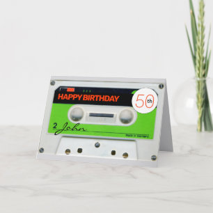 Cartão Retro W Audiotape K7 50º aniversário recto-verso C