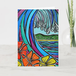 Cartão Retro Wave Greeting Card