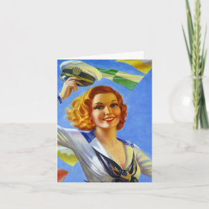 Cartão Retro Welcome Home Happy cruise travel good trip