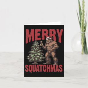 Cartão Retro Western Alegre Squatchmas Divertido Bigfoot