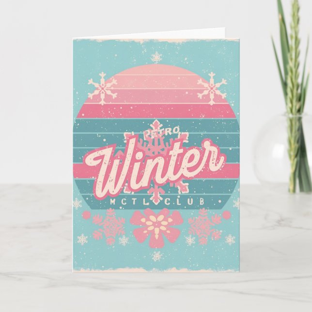 Cartão Retro Winter Club – Vintage Ski Greeting Card (Frente)